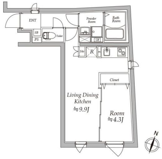 アトリオフラッツ板橋本町 401 間取り図