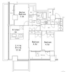 MFPR目黒タワー 1303 間取り図