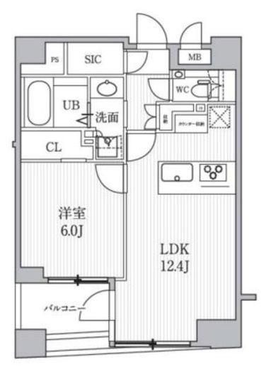 シーズンフラッツ日本橋人形町プレミア 203 間取り図