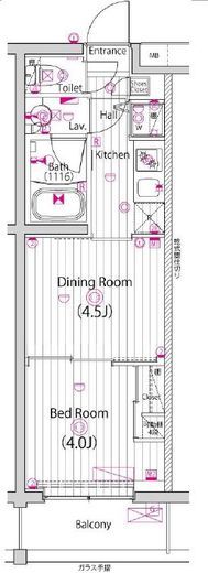 ガーラ元住吉グランドステージ 4階 間取り図