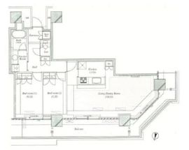 リエトコート武蔵小杉イーストタワー 28階 間取り図