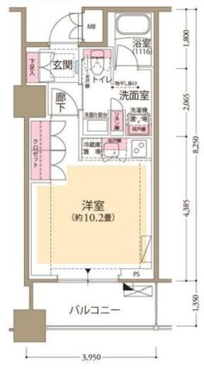 フロール横濱関内 1209 間取り図