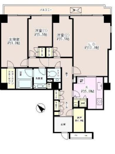 小石川パークタワー 15階 間取り図
