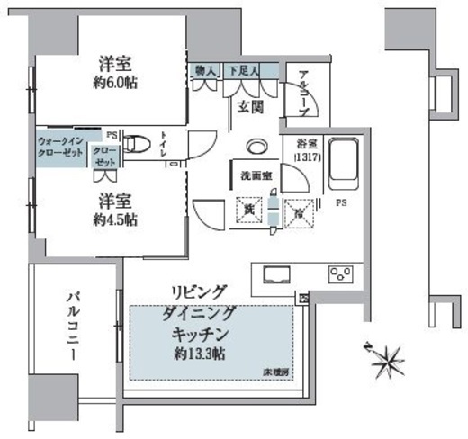 ジオ新宿若松町 12階 間取り図