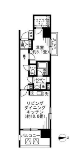 プレミアムキューブ秋葉原 14階 間取り図