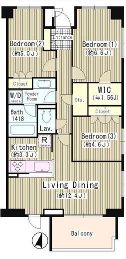 OASE用賀 W206 間取り図