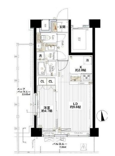 ガリシアグランデ江戸川橋 8階 間取り図