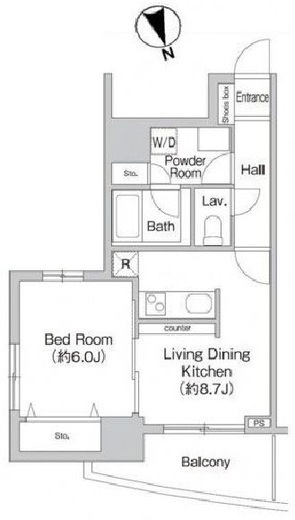 プライムアーバン町屋サウスコート 1005 間取り図