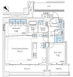 イニシア築地レジデンス 12階 間取り図
