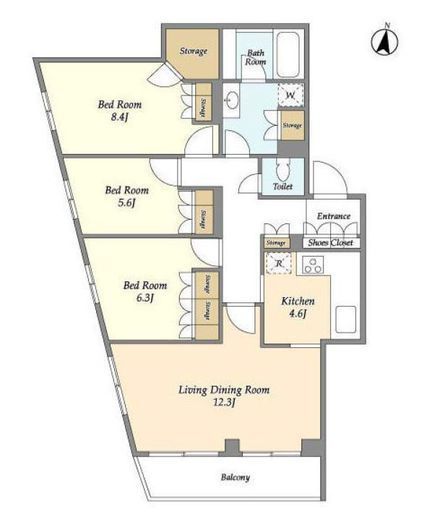 KWレジデンス桜新町 402 間取り図