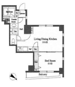 CAVANA八丁堀 (カバナ八丁堀) 605 間取り図