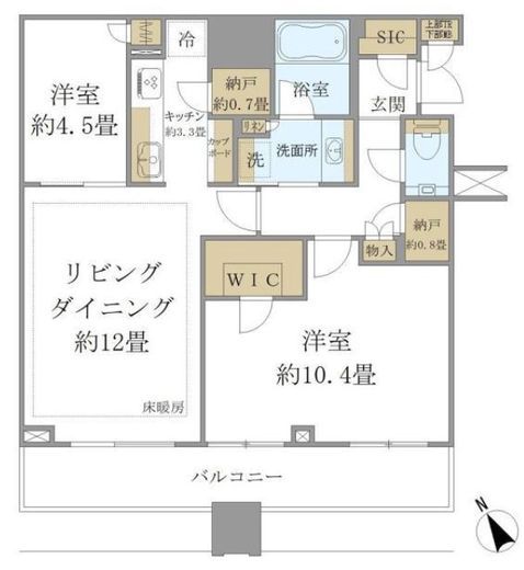 ブリリアタワーズ目黒 21階 間取り図