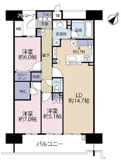 HARUMI FLAG SEA VILLAGE (晴海フラッグ シーヴィレッジ) 15階 間取り図