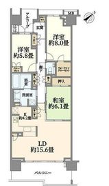 グランドメゾン東戸塚 6階 間取り図