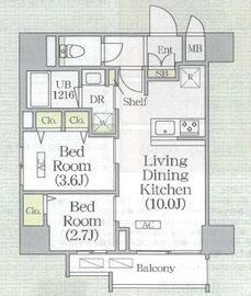 プライムガーデン上野御徒町 401 間取り図