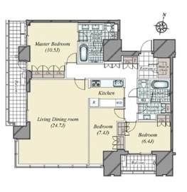 赤坂タワーレジデンス トップオブザヒル 6階 間取り図