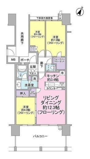ドレッセ青葉台 12階 間取り図