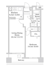 ヨコソーレインボータワーハイツ 1709 間取り図