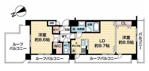 カスタリア新宿御苑 1403 間取り図