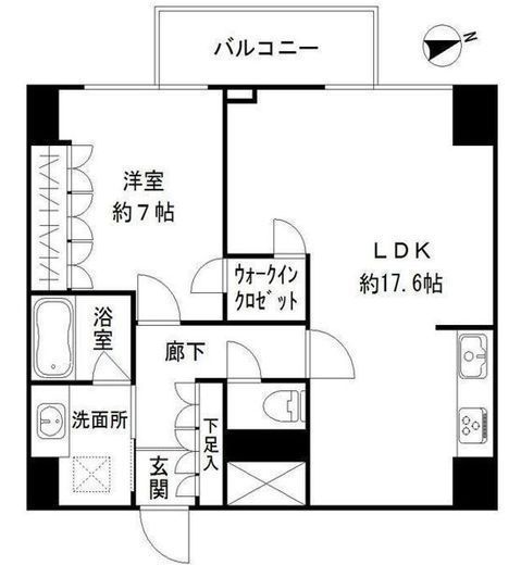 アーバンスタイル立川 606 間取り図