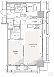 リビオレジデンス西麻布 1303 間取り図
