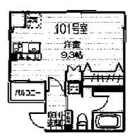 クーカイ・テラス武蔵小山 101 間取り図