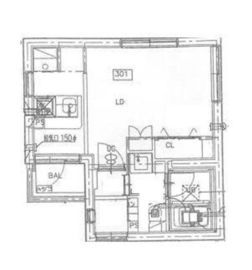 クーカイ・テラス武蔵小山 301 間取り図