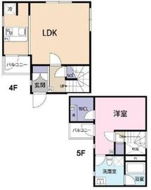 クーカイ・テラス武蔵小山 401 間取り図