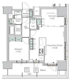 ONE ROOF RESIDENCE TAMACHI (ワンルーフレジデンス田町) 1409 間取り図