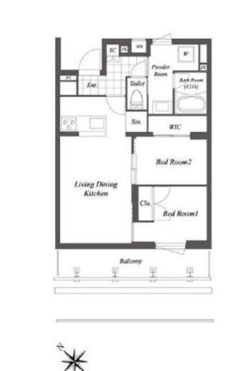 オープンブルーム渋谷本町 504 間取り図