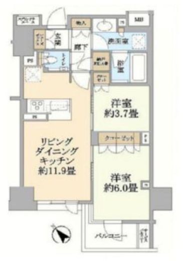 グレーシア勝どき 8階 間取り図