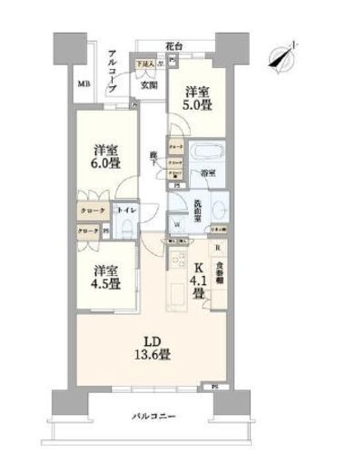 HARUMI FLAG PARK VILLAGE (晴海フラッグ パークヴィレッジ) 15階 間取り図