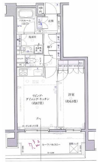 クリオ白楽壱番館 6階 間取り図