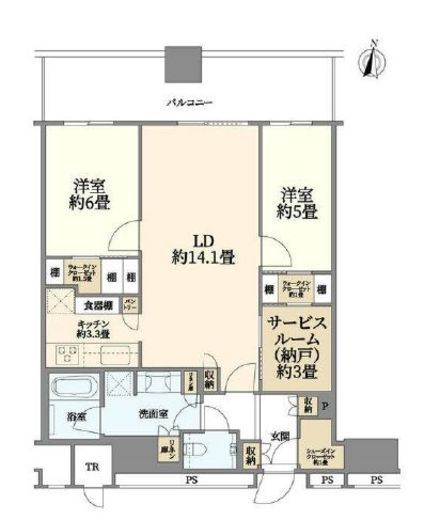 パークシティ武蔵小杉ザガーデンタワーズイースト 52階 間取り図