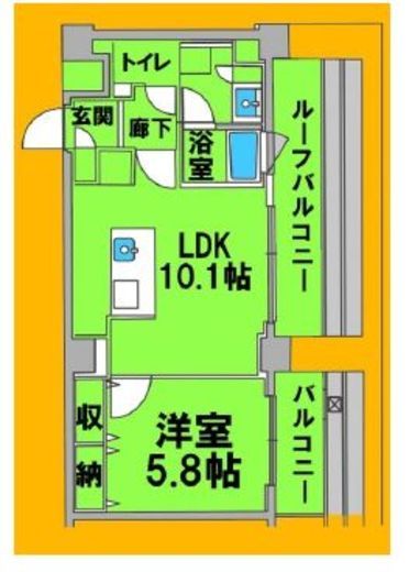 プレール・ドゥーク渋谷幡ヶ谷 6階 間取り図