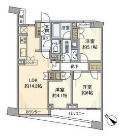 パークホームズ目黒ザレジデンス 10階 間取り図