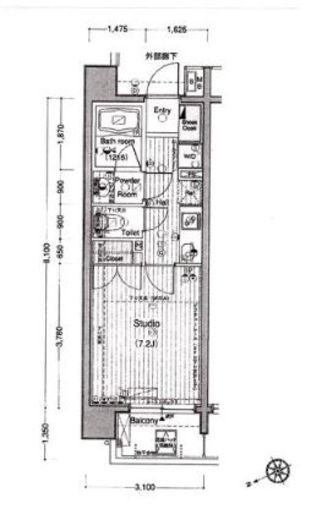 セレビア新宿御苑前 4階 間取り図