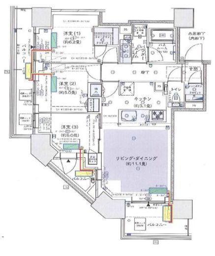 シティタワー国分寺ザ・ツインイースト 24階 間取り図