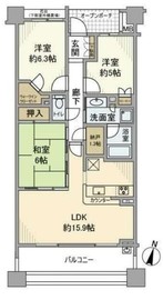 プラウド横浜鶴見市場 6階 間取り図