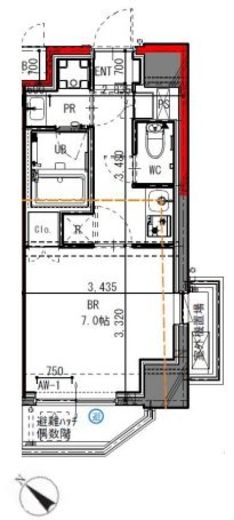 GENOVIA花月総持寺 (ジェノヴィア花月総持寺) 5階 間取り図