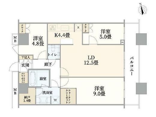 芝浦アイランド グローヴタワー 27階 間取り図