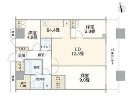 芝浦アイランド グローヴタワー 27階 間取り図