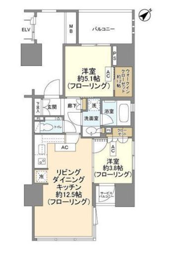 グランドメゾン浅草花川戸 12階 間取り図