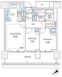 HARUMI FLAG SUN VILLAGE (晴海フラッグ サンヴィレッジ) 8階 間取り図