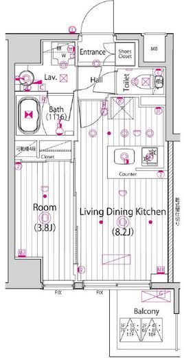 ガーラ・クレスタ横濱関内 3階 間取り図