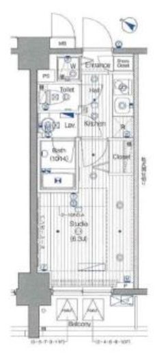 グランド・ガーラ桜木町駅前 5階 間取り図