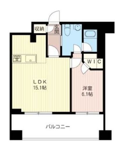 レジデンスシャルマン月島 414 間取り図