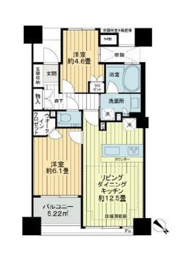 ライオンズ横浜ポートサイド 9階 間取り図