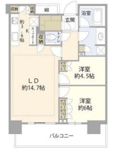 ザ・タワー横浜北仲 5階 間取り図