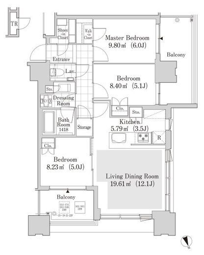大崎ガーデンレジデンス 1811 間取り図
